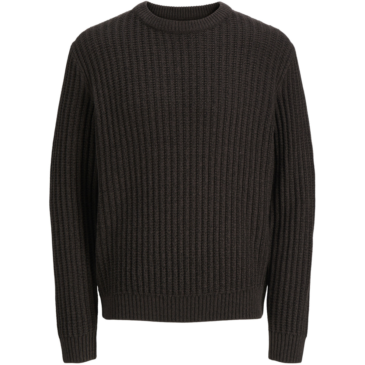 Jack & Jones Mulch Twisted Black Jjjaxon Stickad Crew Neck Jnr