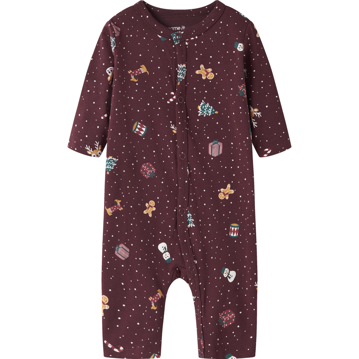 Name It Burgundy Christmas Nbnvismas Ls Nattdräkt
