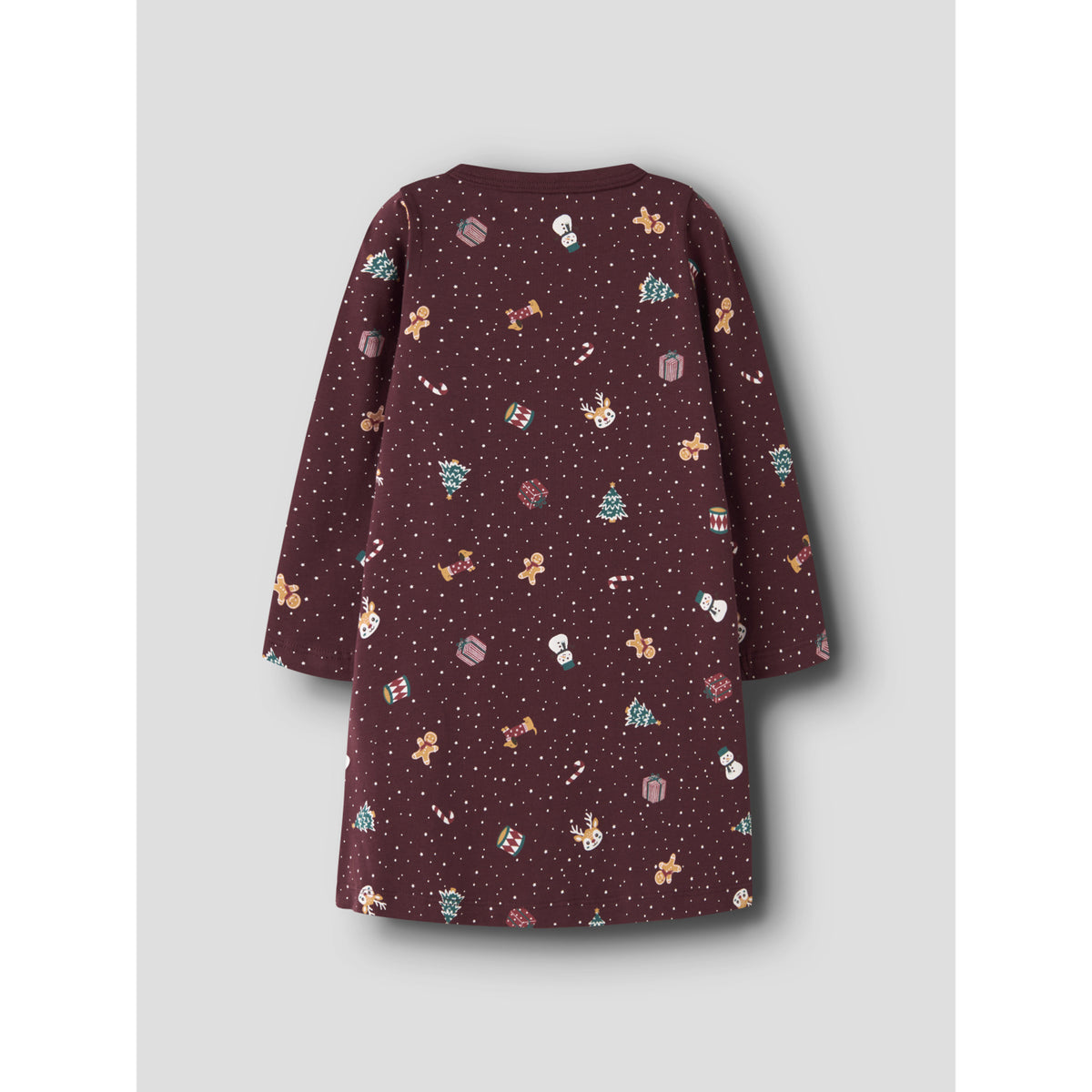 Name It Burgundy Christmas Nmfvismas Ls Natklänning