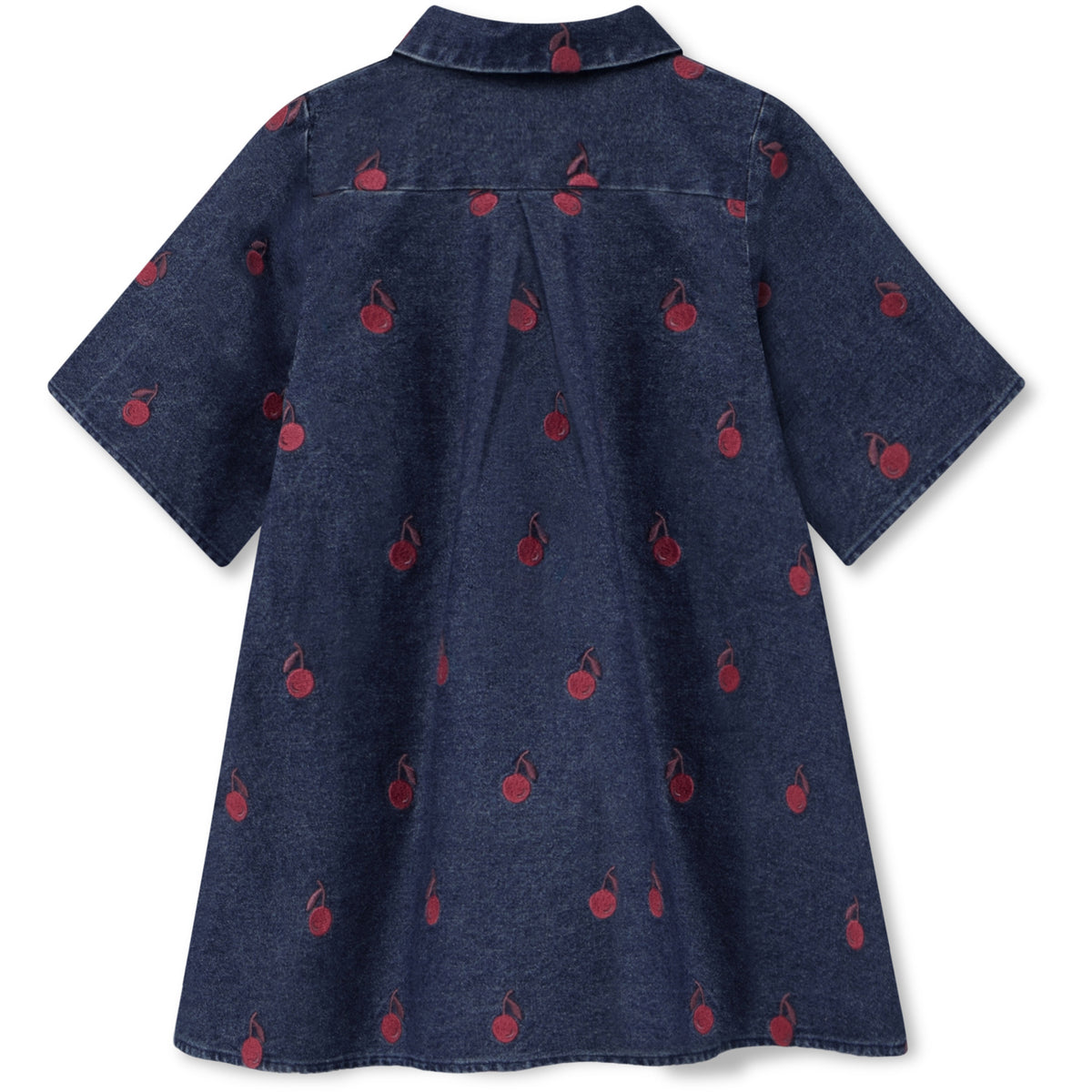 Fliink Dark Denim Blue Donna Embr Skjorta Klänning