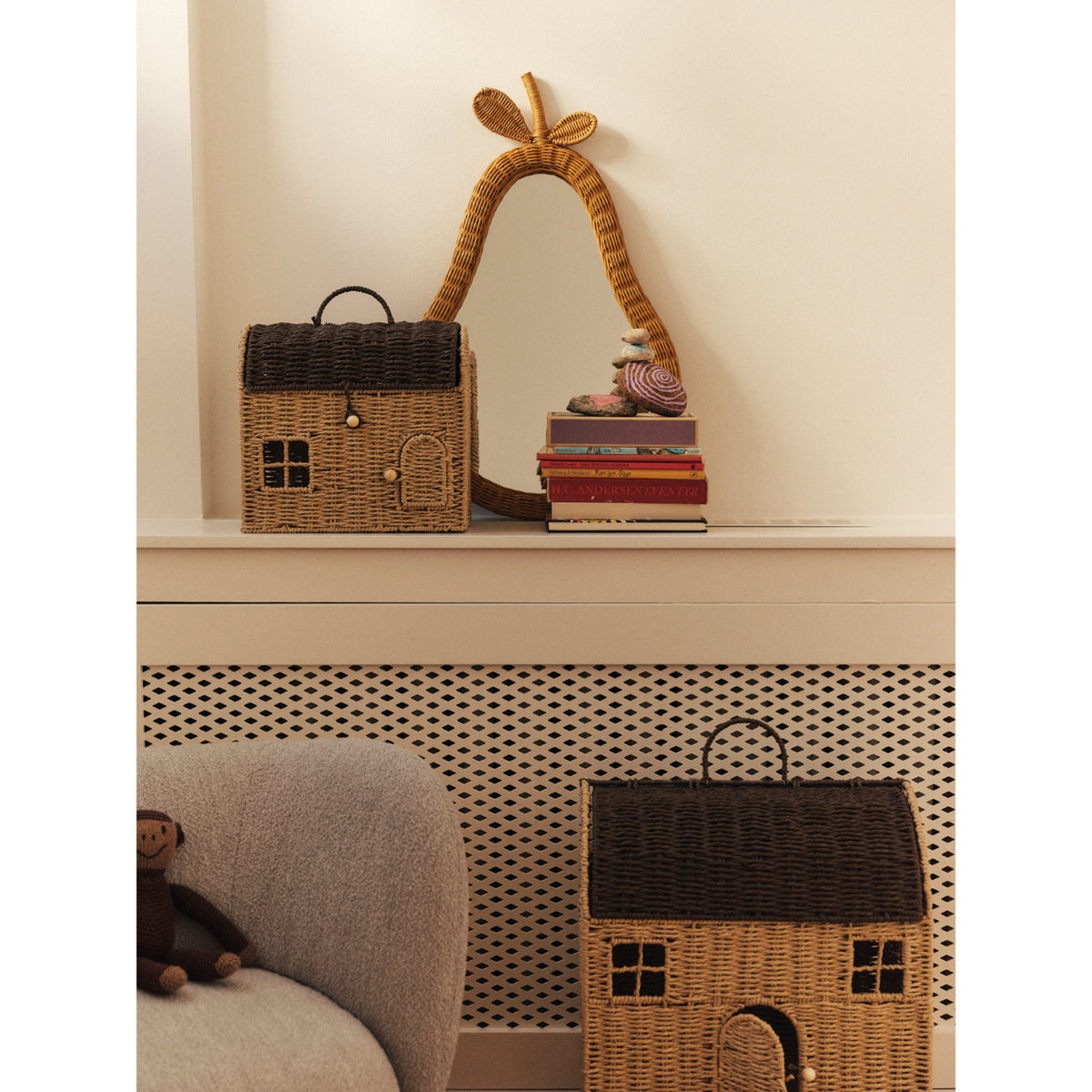 Ferm Living Natural/Dark Brown Casu Förvaring Houses 2 Pack