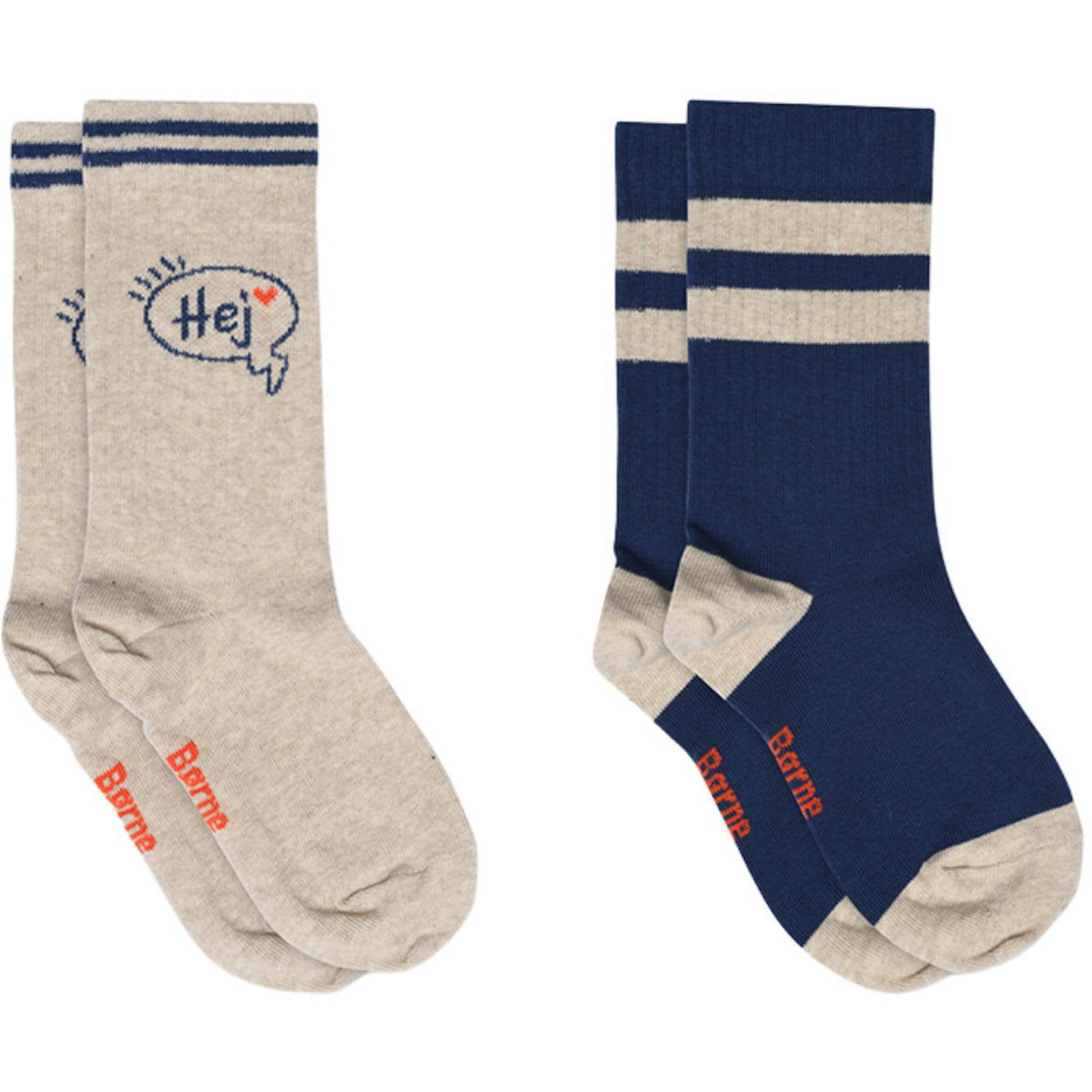 Mp Danmark x Børns Vilkår Beige Melange Hej Socks - 2-pack