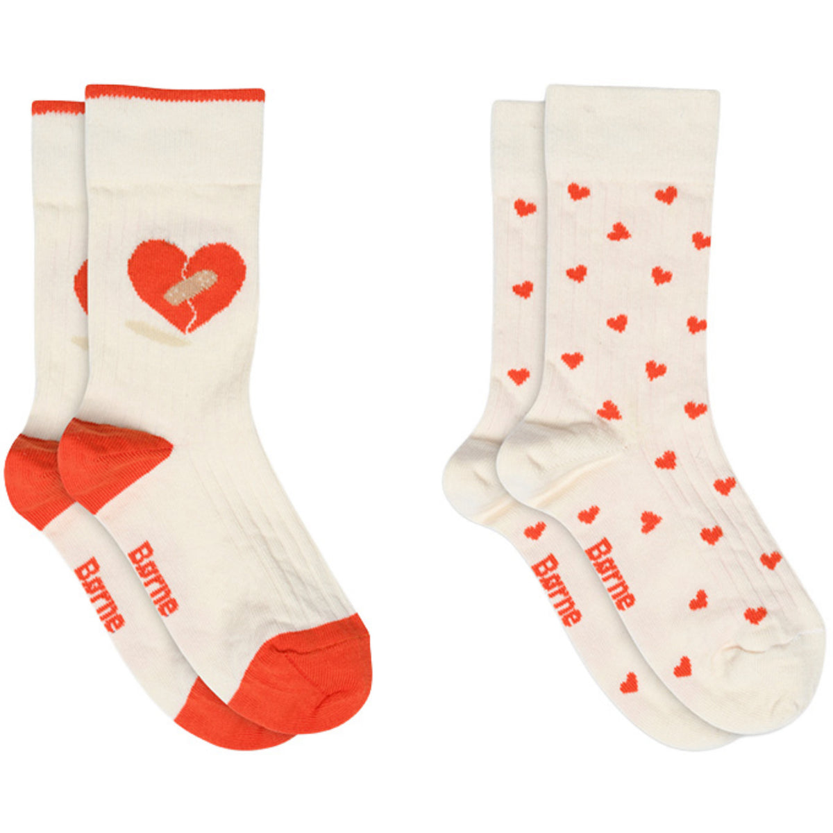 Mp Danmark x Børns Vilkår Cream Heart Socks - 2-pack