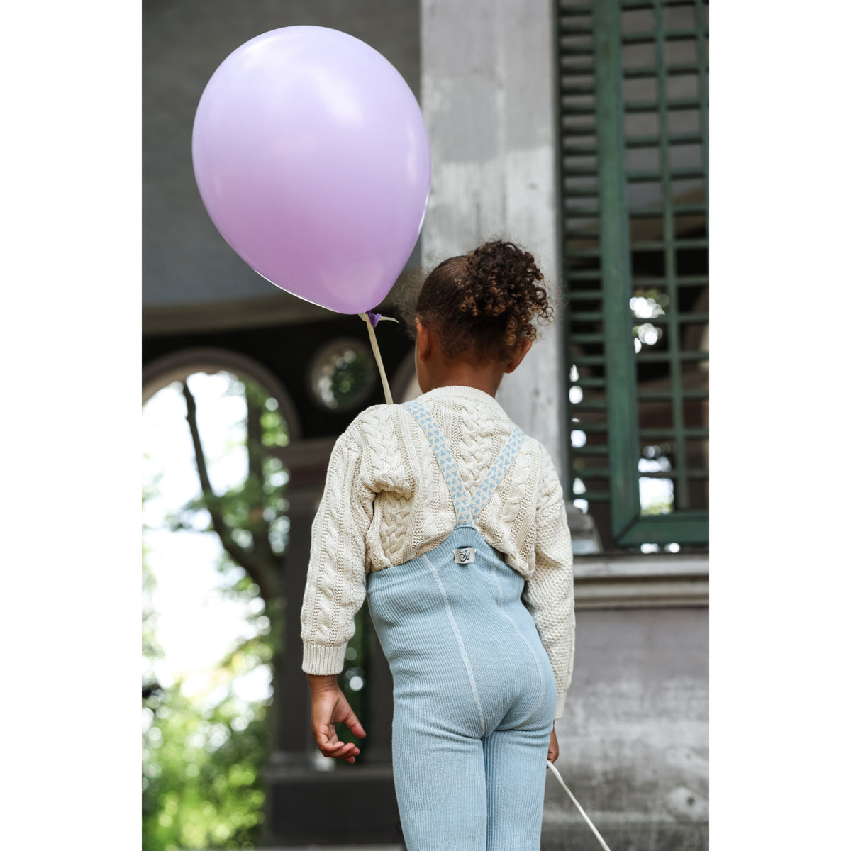 Silly Silas Footless Bomull Strumpbyxar Med Braces Misty Blue Patterned