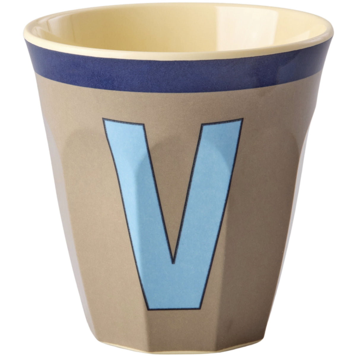 Rice Melamin Kopp Med The Letter V - Vintage - Dark Beige - Medium - 250 Ml