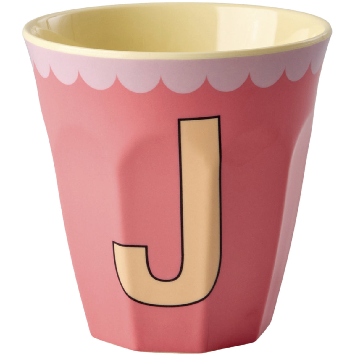 Rice Melamin Kopp Med The Letter J - Vintage - Salmon - Medium - 250 Ml