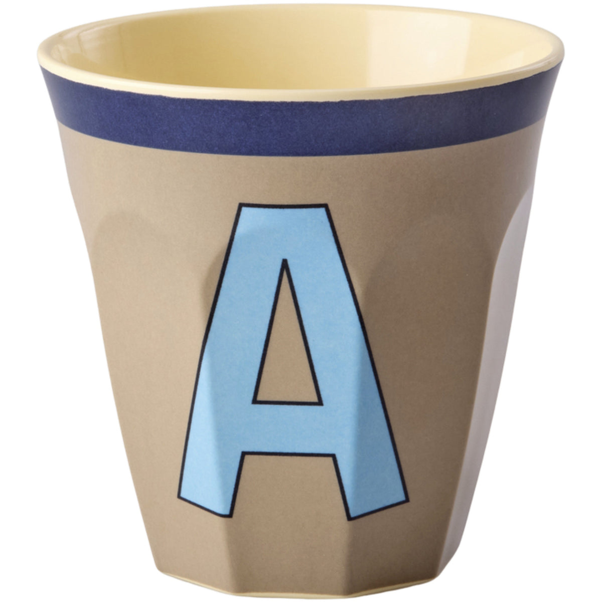 Rice Melamin Kopp Med The Letter A - Vintage - Dark Beige - Medium - 250 Ml