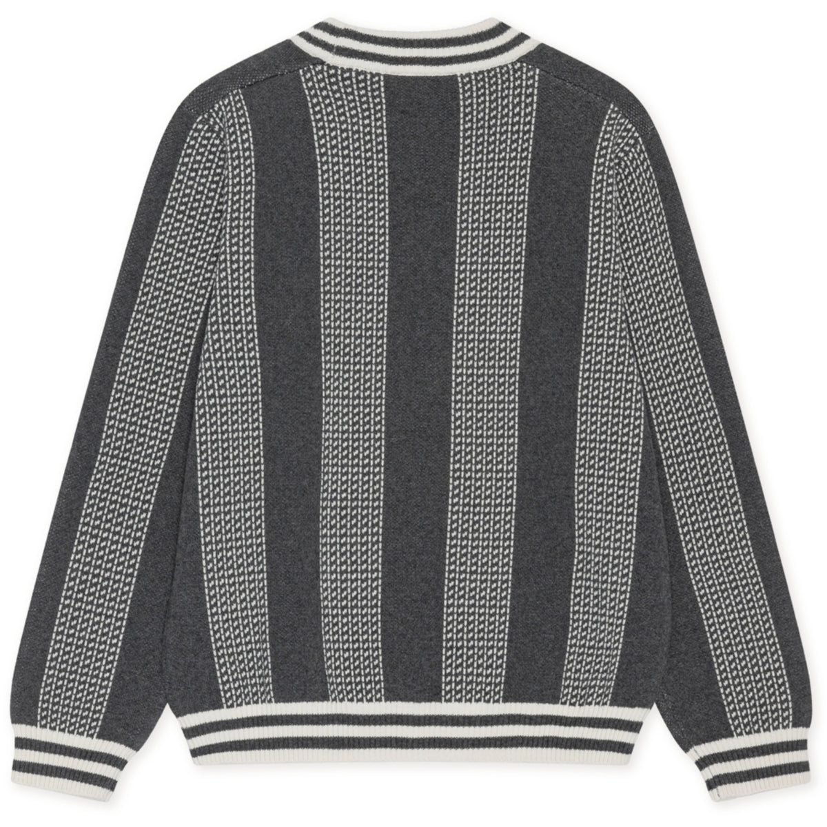 Les Deux Kids Charcoal Melange Striped Signature Stickad KIDS