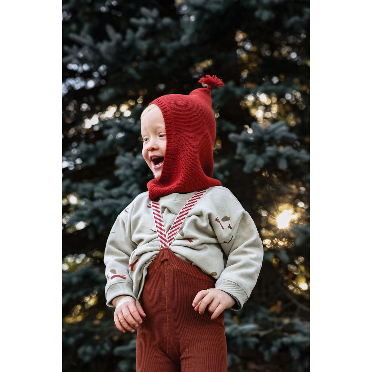 Silly Silas Bomull Strumpbyxar Med Braces Cinnamon Christmas Patterned