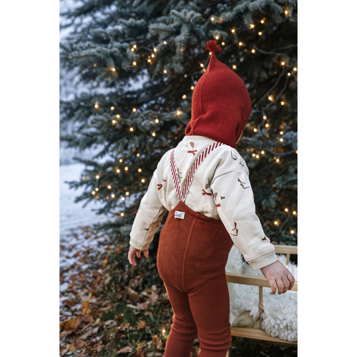 Silly Silas Bomull Strumpbyxar Med Braces Cinnamon Christmas Patterned