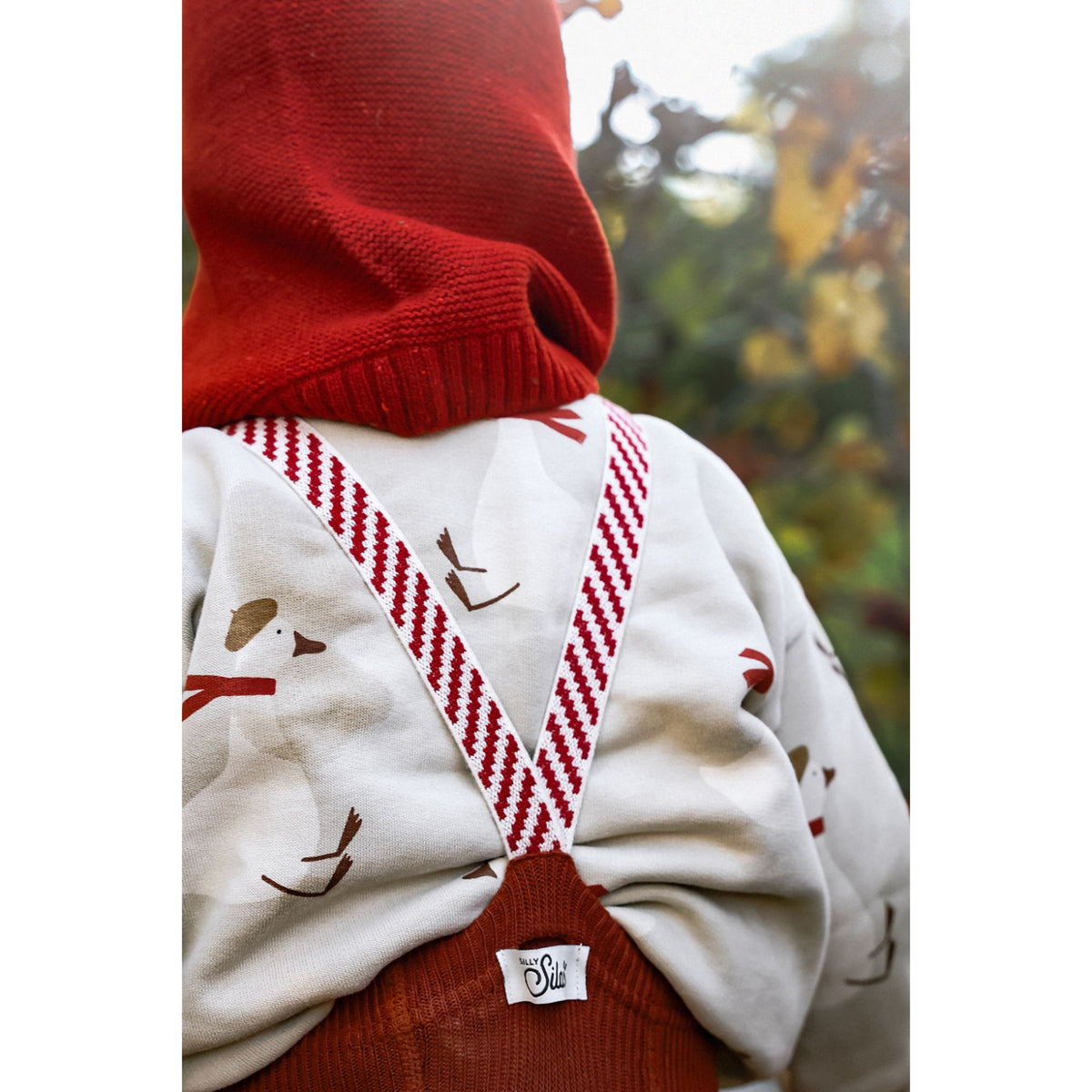 Silly Silas Bomull Strumpbyxar Med Braces Cinnamon Christmas Patterned