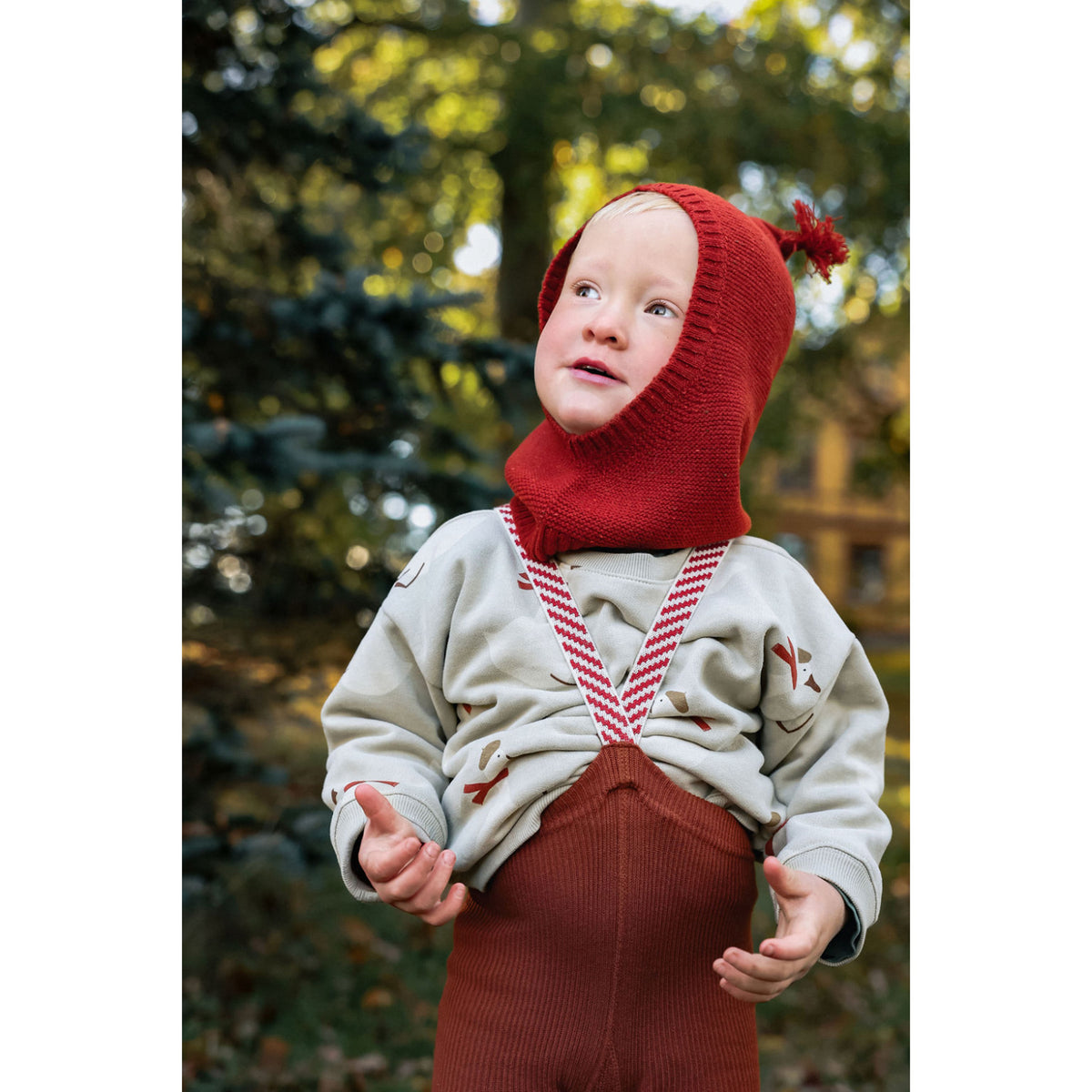 Silly Silas Bomull Strumpbyxar Med Braces Cinnamon Christmas Patterned