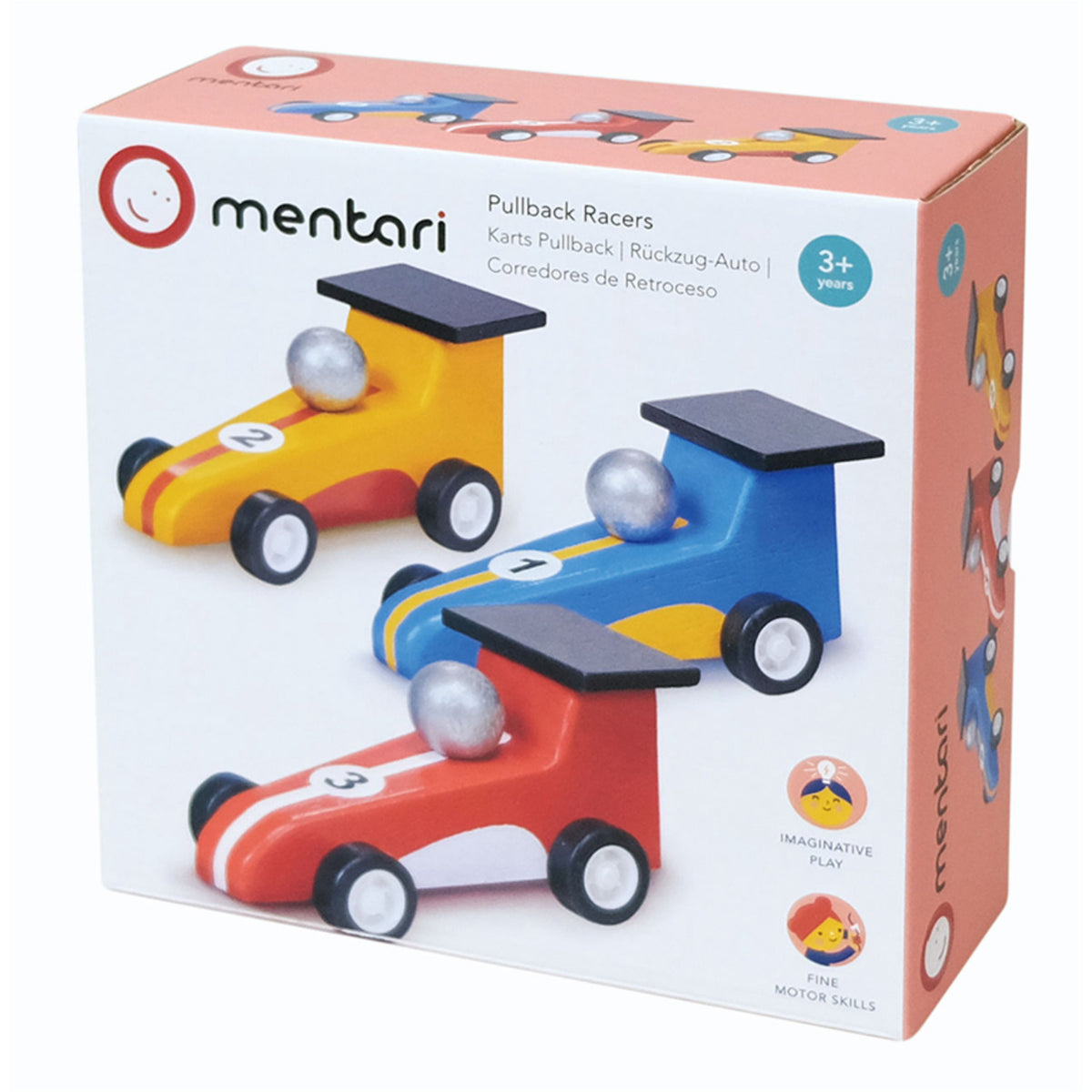Mentari 3 racerbilar med uppdragningsmekanism