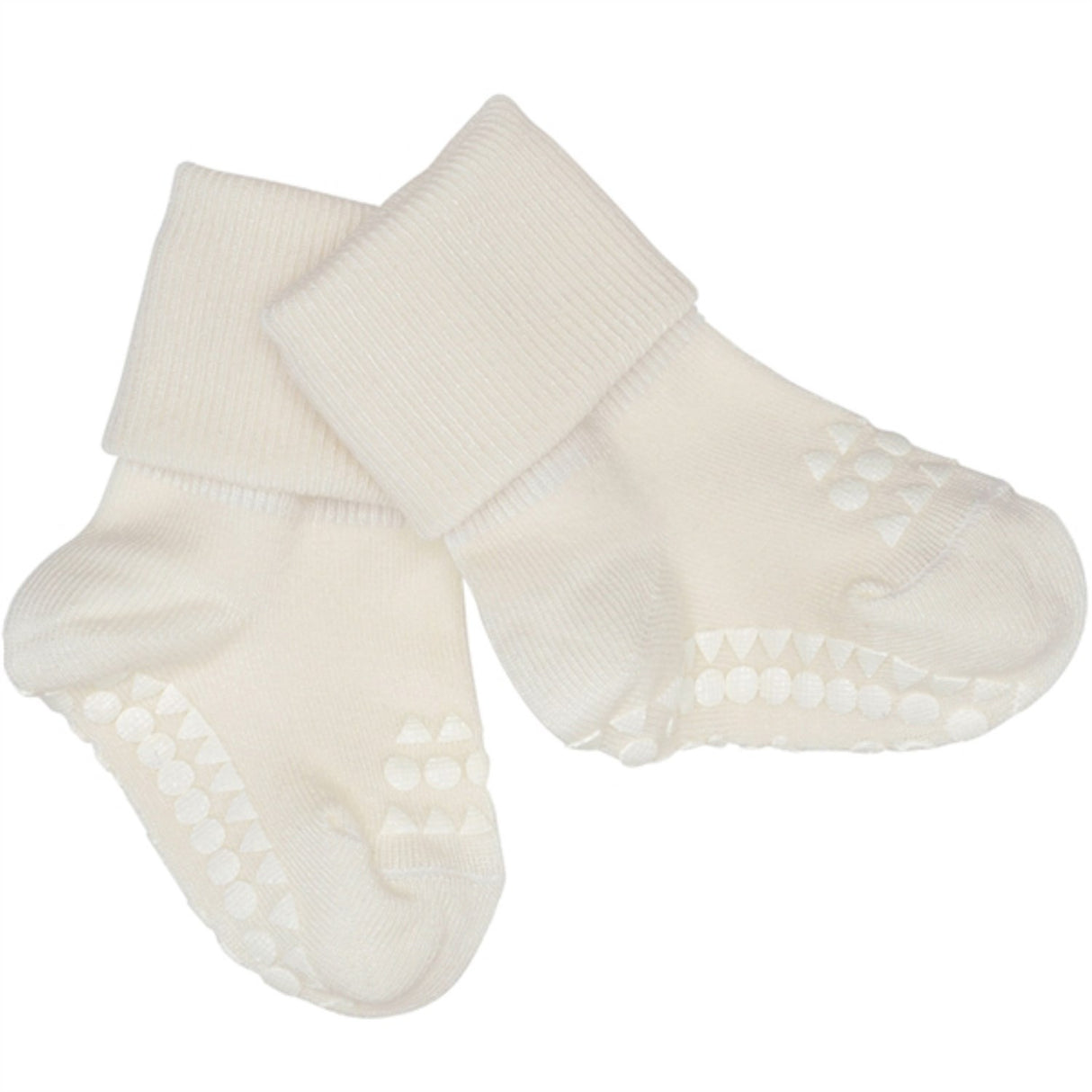 Gobabygo Off White Non Slip Strumpor Organic Bomull