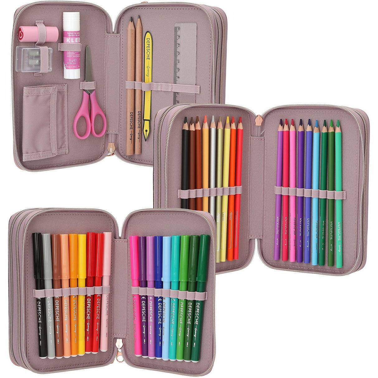 TOPModel Viva Violet Triple Pencil Case