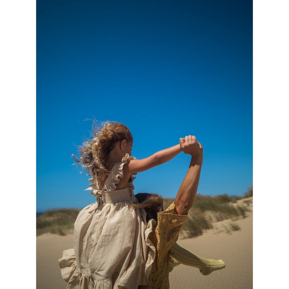 MarMar Fine Cotton Dijon Stripe Danita Frill Klänning