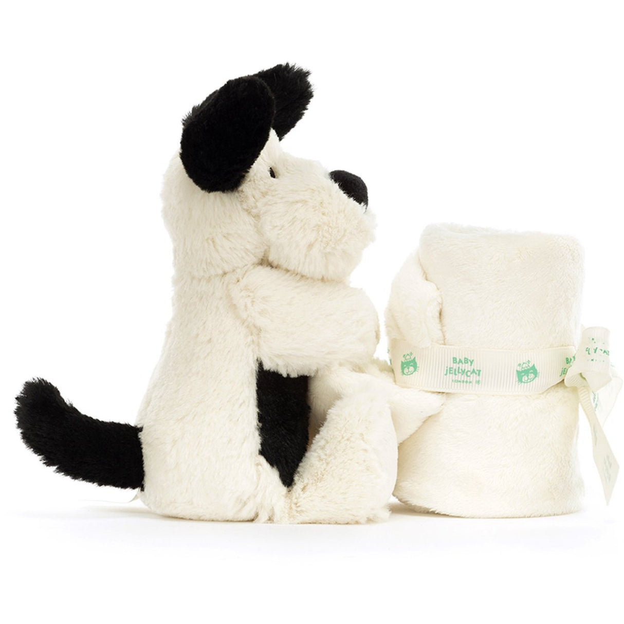 Jellycat Bashful Svart & Grädde Valp Napp