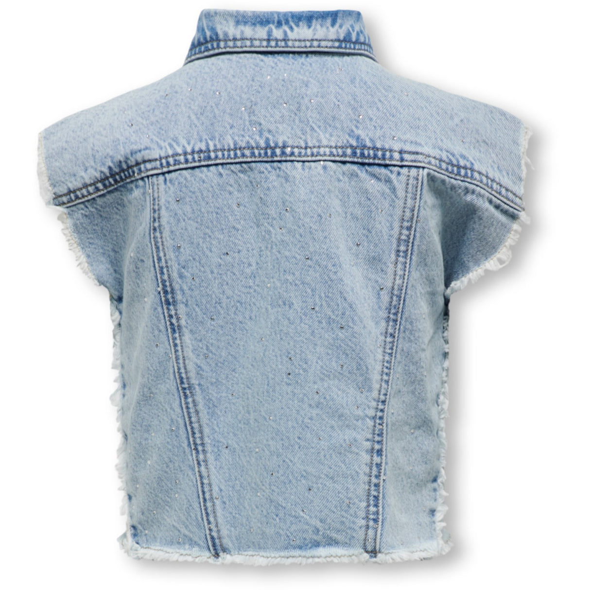 kids ONLY Light Blue Denim Cobain Rhinestone Väst Topp