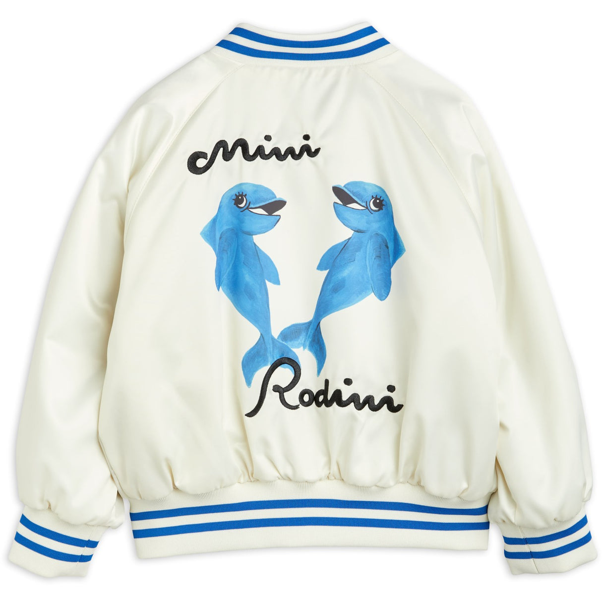 Mini Rodini White Dolphins Lightweight Baseball Jacka