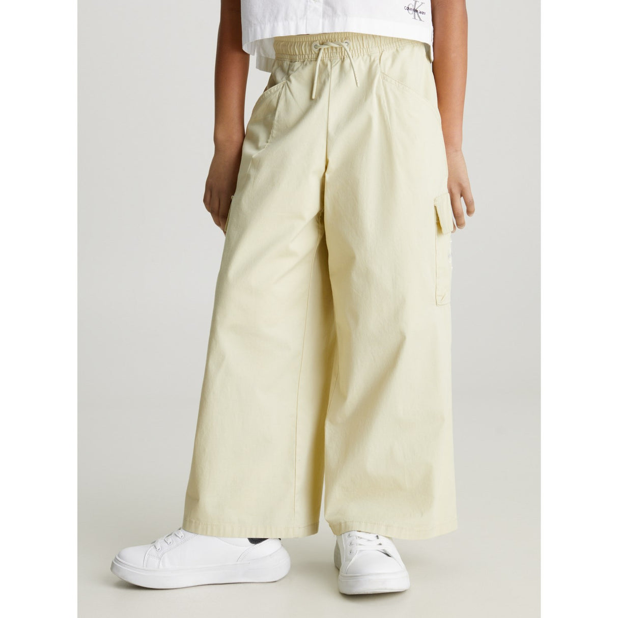 Calvin Klein Wide Leg Cargo Byxor Green Haze