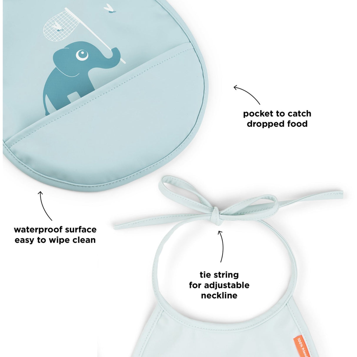 DonebyDeer Mini Haklapp m/Ficka 2 st Elphee Blå