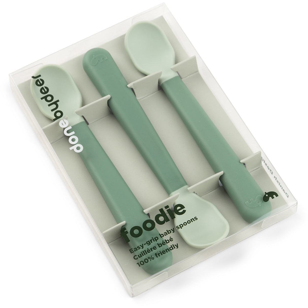 DonebyDeer Foodie Easy-Grip Bebisske 3-Pack Grøn