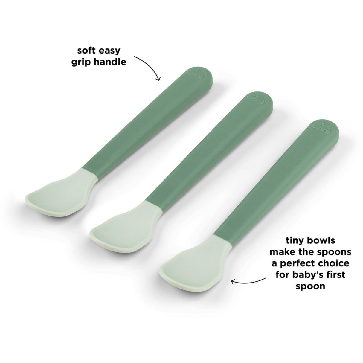 DonebyDeer Foodie Easy-Grip Bebisske 3-Pack Grøn