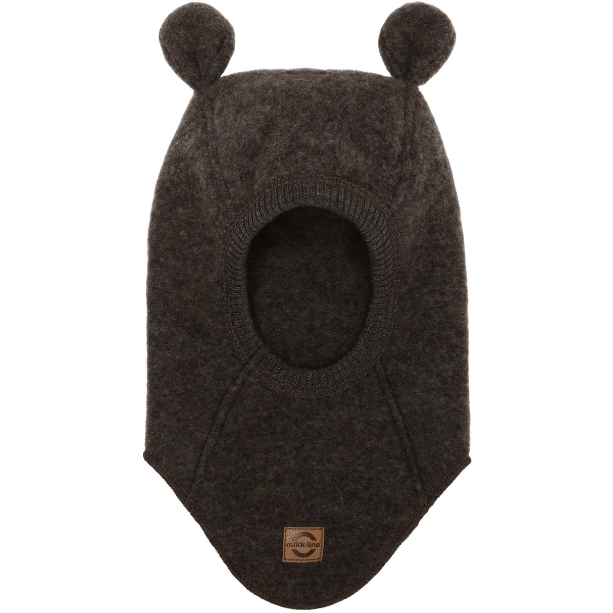 Mikk-Line Dark Brown Melange Ull Balaclava med öron