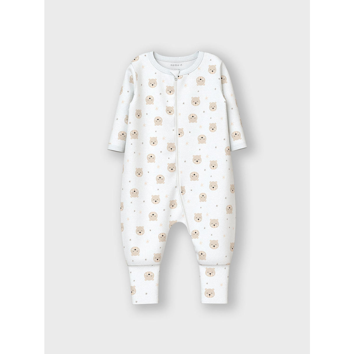 Name It Oxford Tan Nattställ 2-pack Zip Oxford Bear Noos