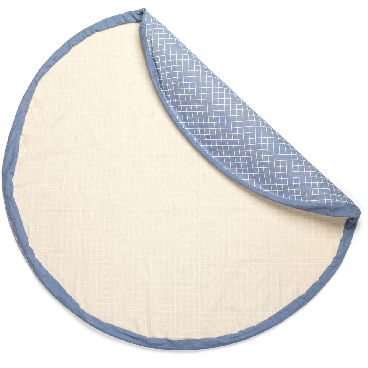 Play&Go Organic Grid Blue 2-in-1 Lek Matta