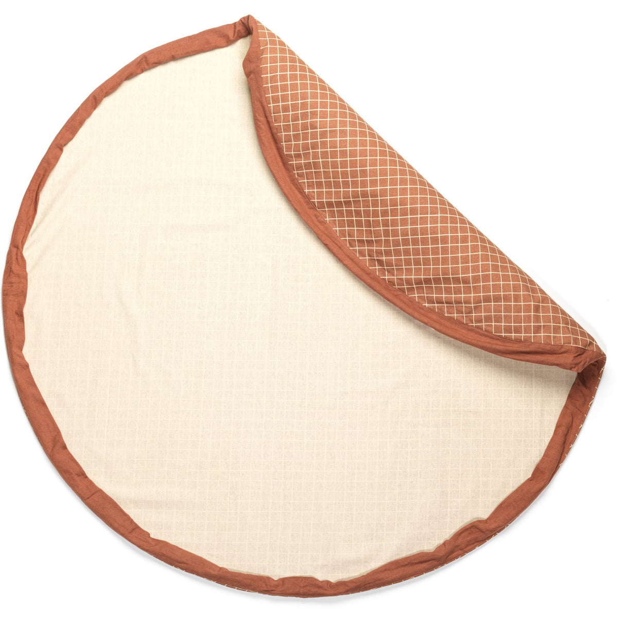 Play&Go Organic Grid Brown 2-in-1 Lek Matta