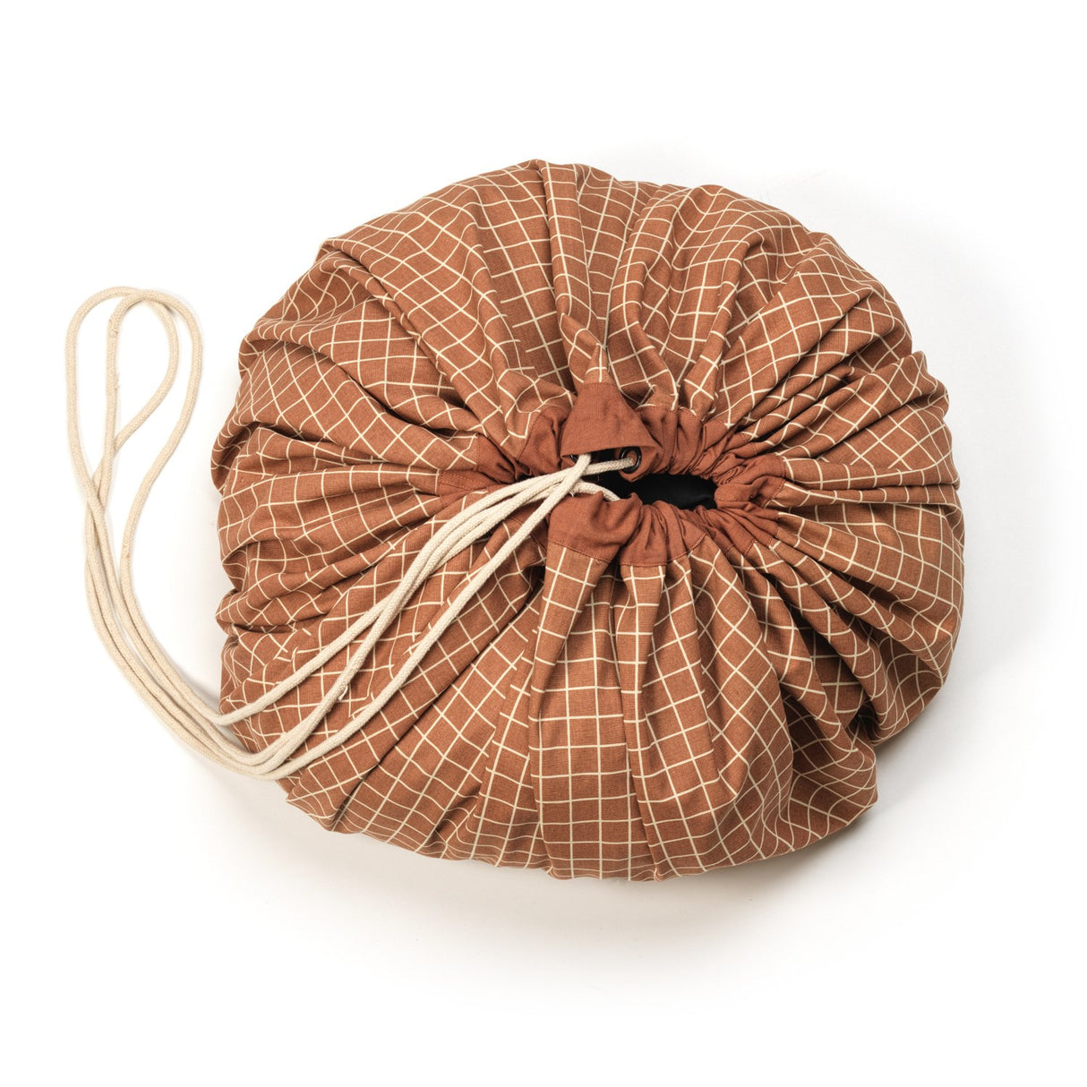 Play&Go Organic Grid Brown 2-in-1 Lek Matta