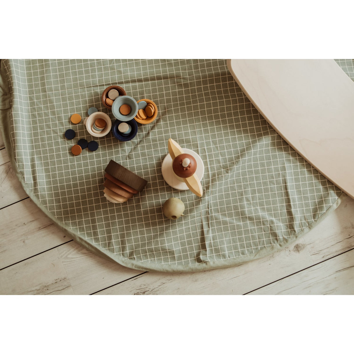 Play&Go Organic Grid Green 2-in-1 Playmat