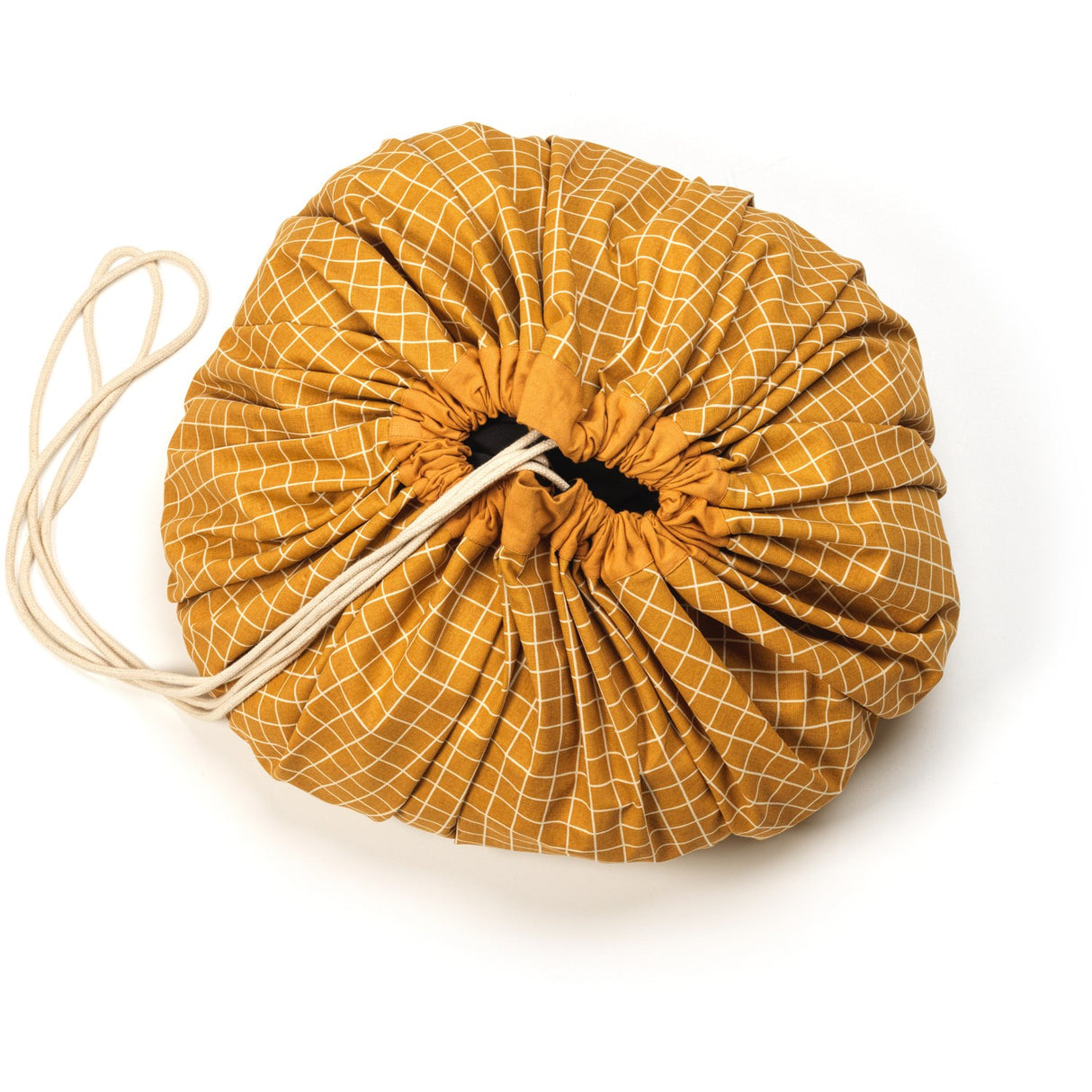 Play&Go Organic Grid Mustard 2-in-1 Lek Matta