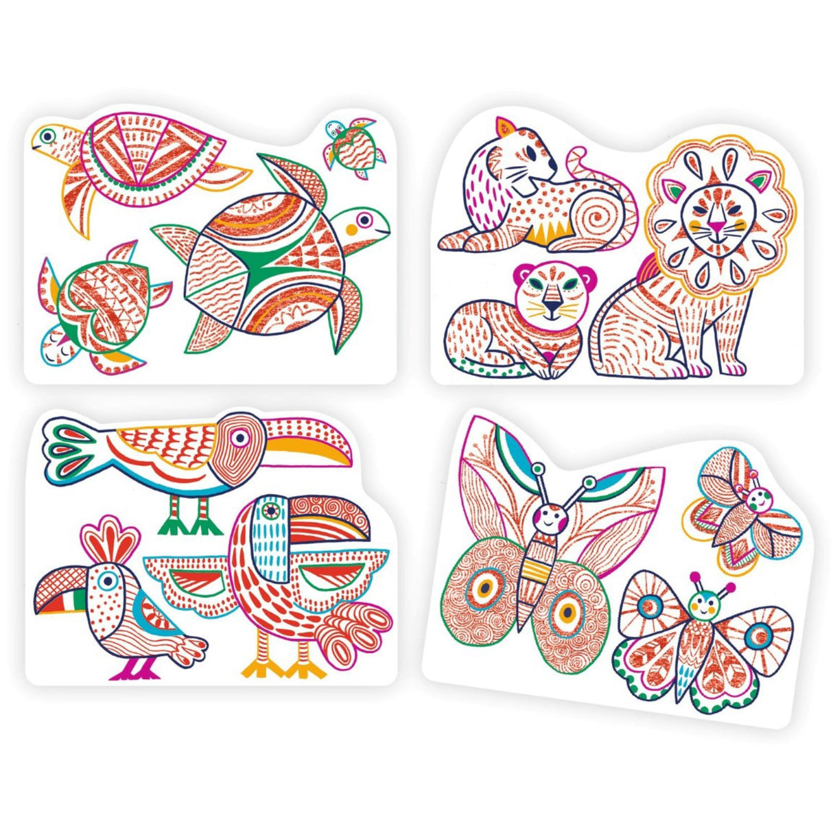 Djeco Magic Färgning Vilda Familjer