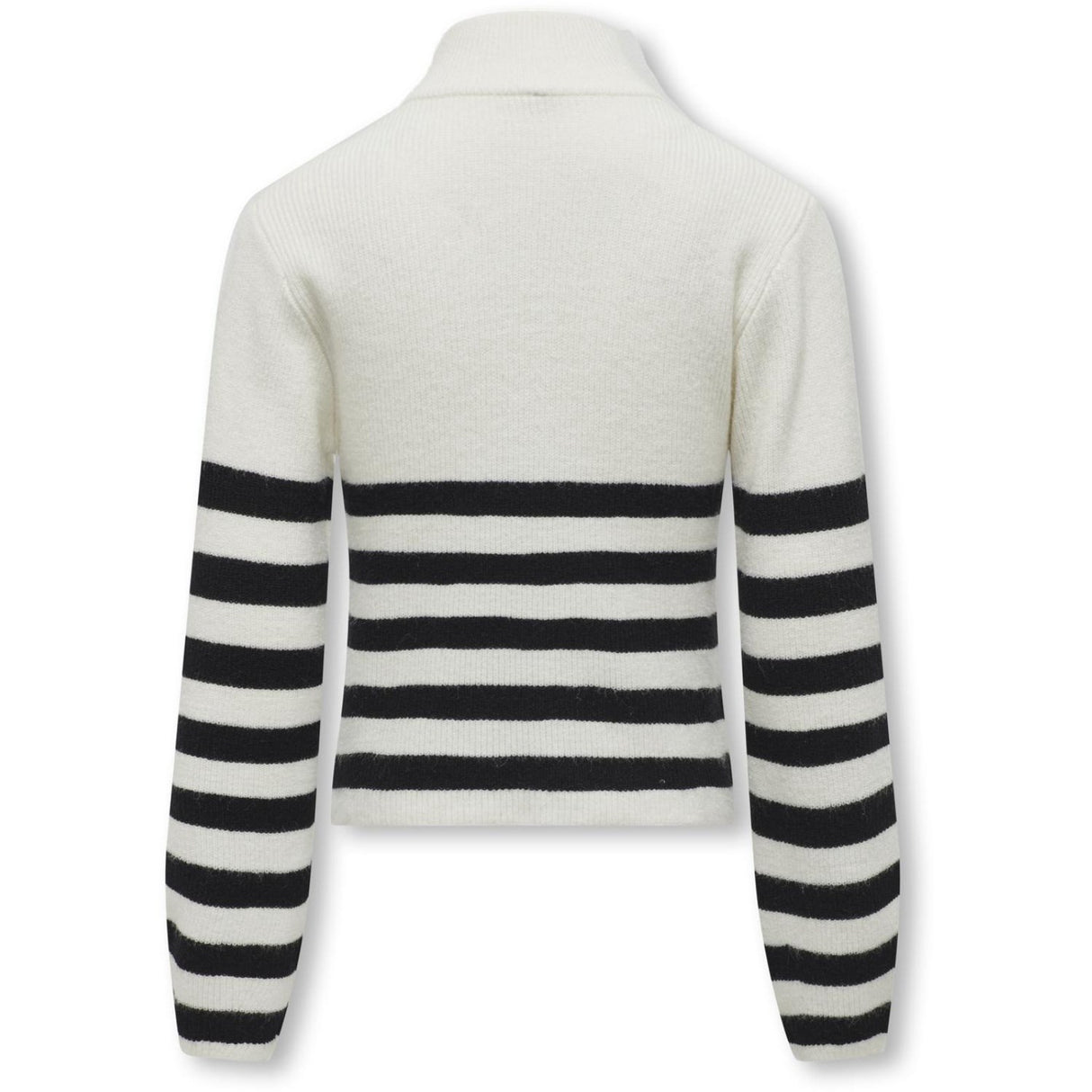 kids ONLY Cloud Dancer Black Franca Half Zip Stripe Stickad Blus Noos