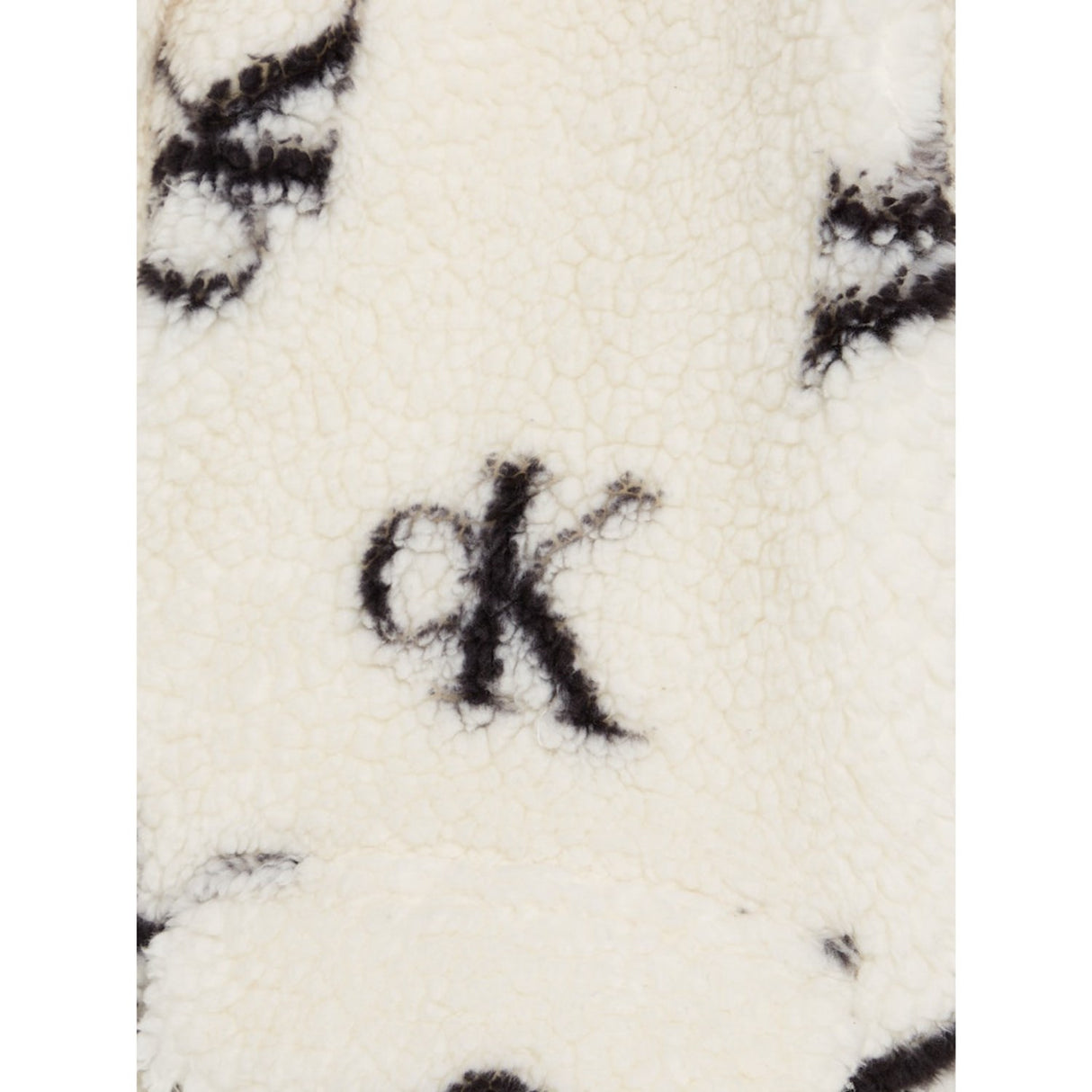 Calvin Klein Monochram Aop Ivory Teddy Aop Coat