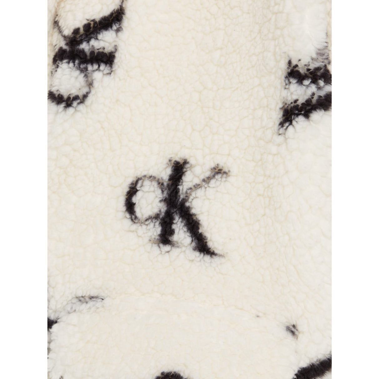 Calvin Klein Monochram Aop Ivory Teddy Aop Coat
