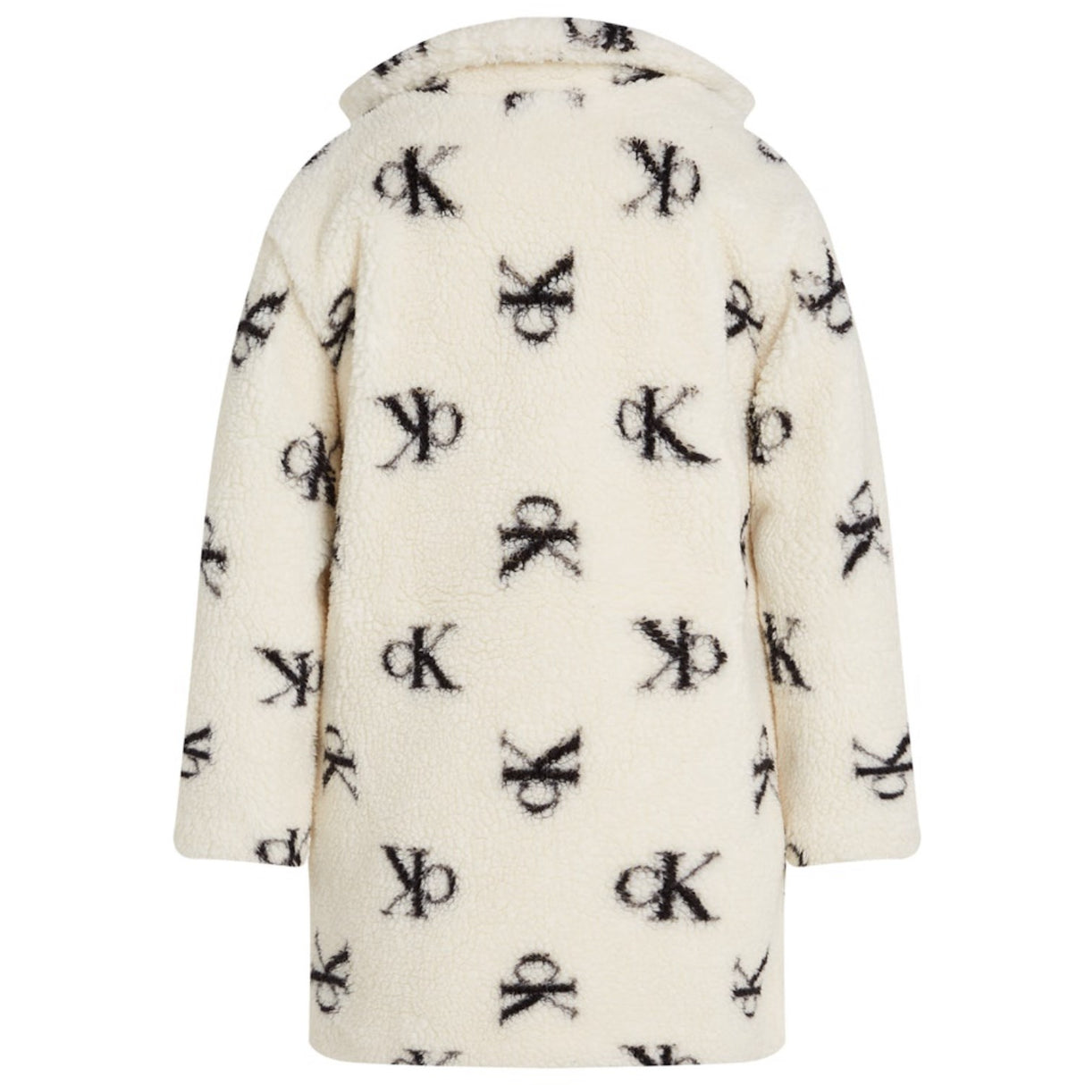 Calvin Klein Monochram Aop Ivory Teddy Aop Coat