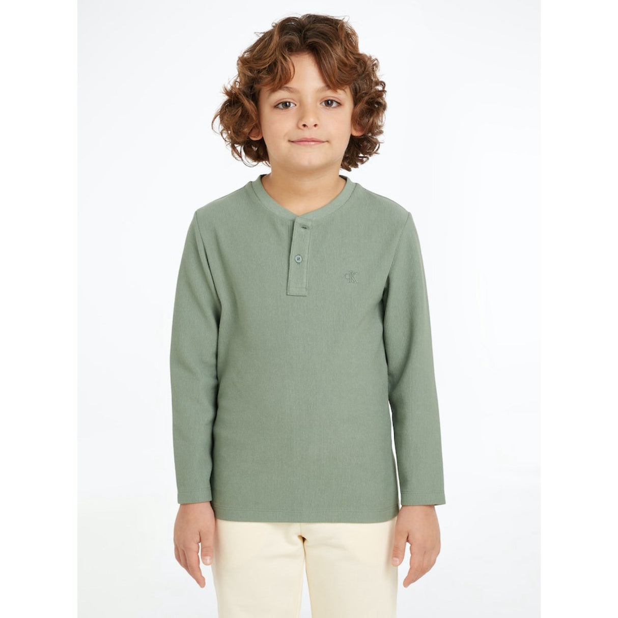 Calvin Klein Meteor Green Ottoman Mono Lwk Blouse