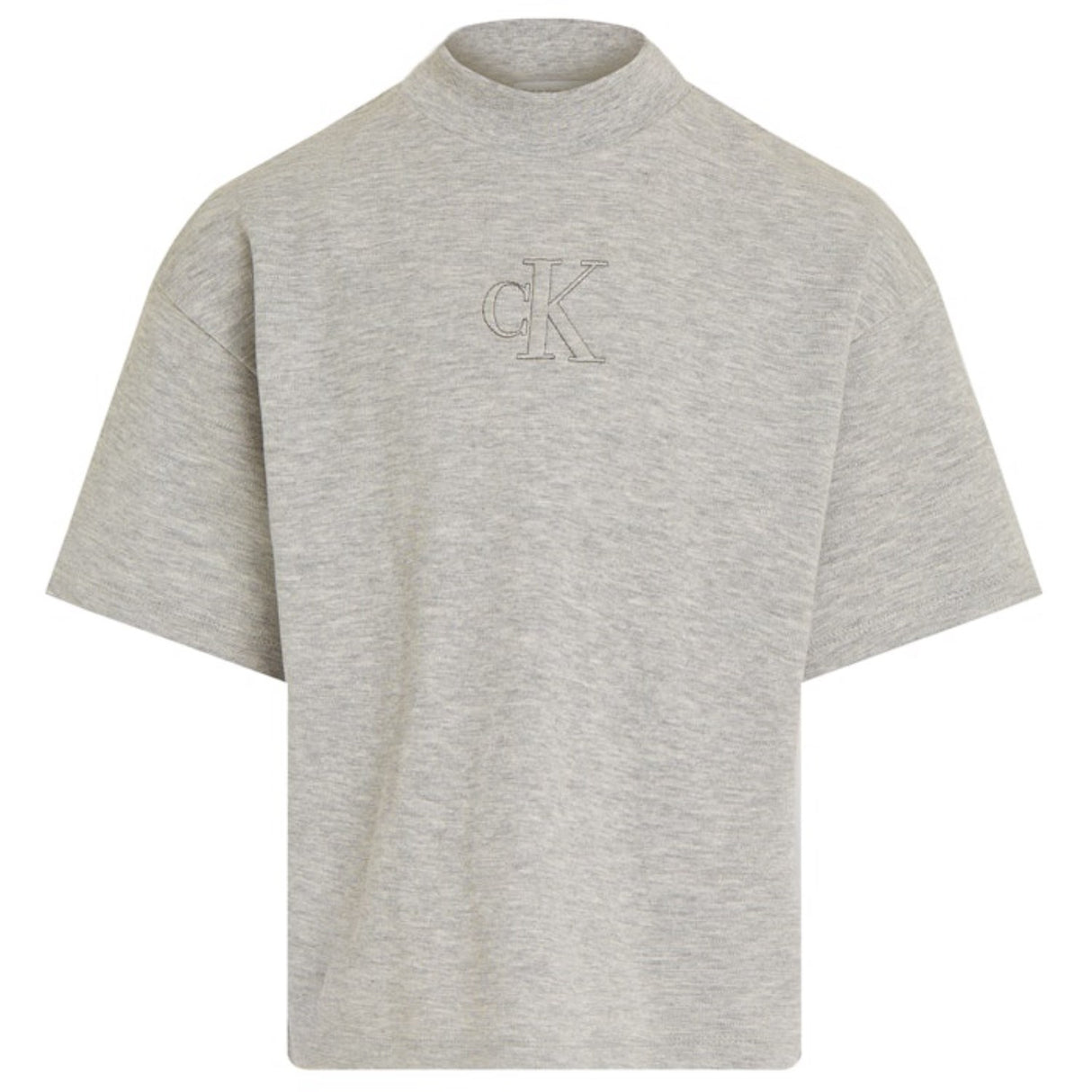 Calvin Klein Light Grey Heather Stitch Monochram T-Shirt