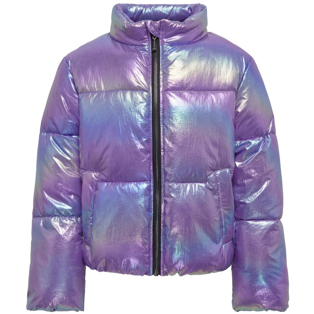 kids ONLY Purple Opulence Celine Metallic Short Puffer Jacka