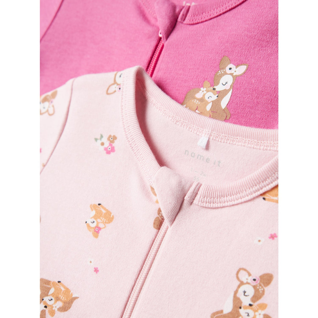 Name It Ibis Rose Nattställ 2-pack Zip Rose Deer Noos