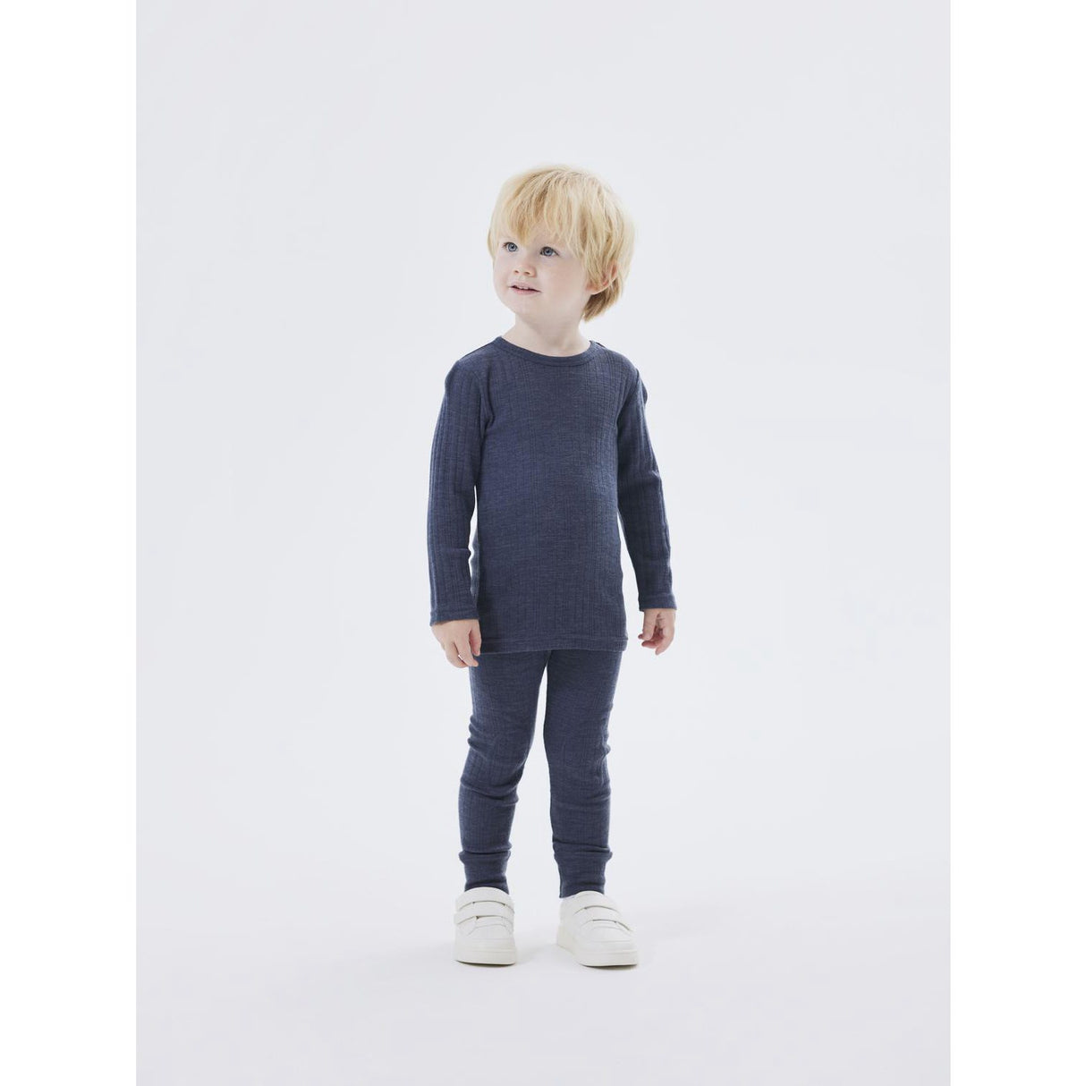 Name It Ombre Blue Wang Ull Needle Blus Solid Noos