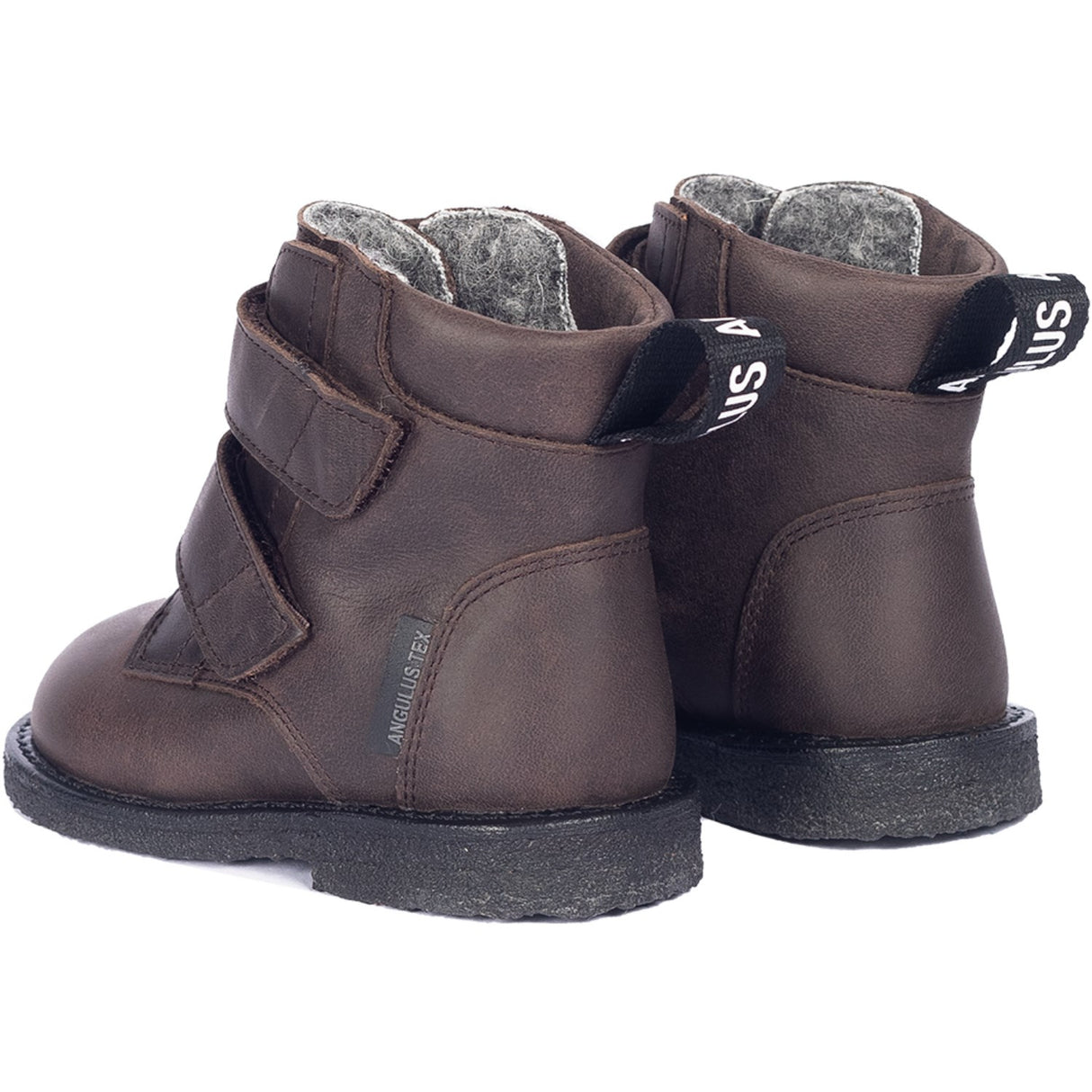Angulus Dark Brown Börjar Tex-Stövlar Med Lochobånd Og Kardborrebandlukning