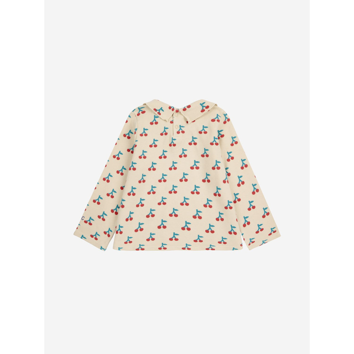 Bobo Choses White Cherry All Över Collar Blus