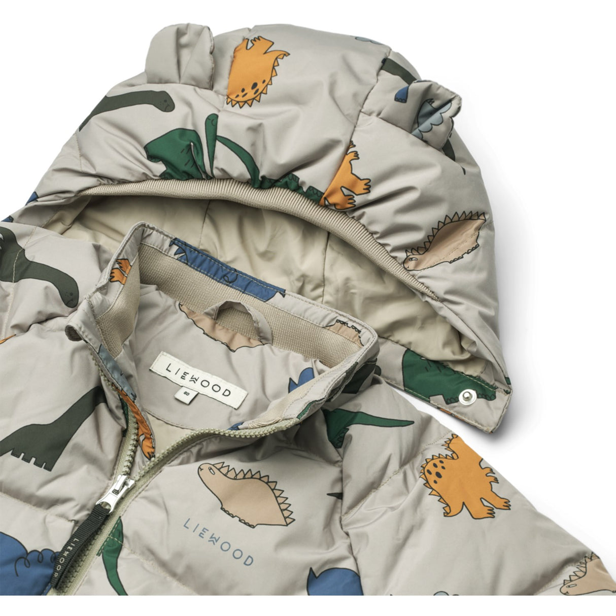 LIEWOOD Dinosaurs / Mist Polle Down Puffer Dunjacka