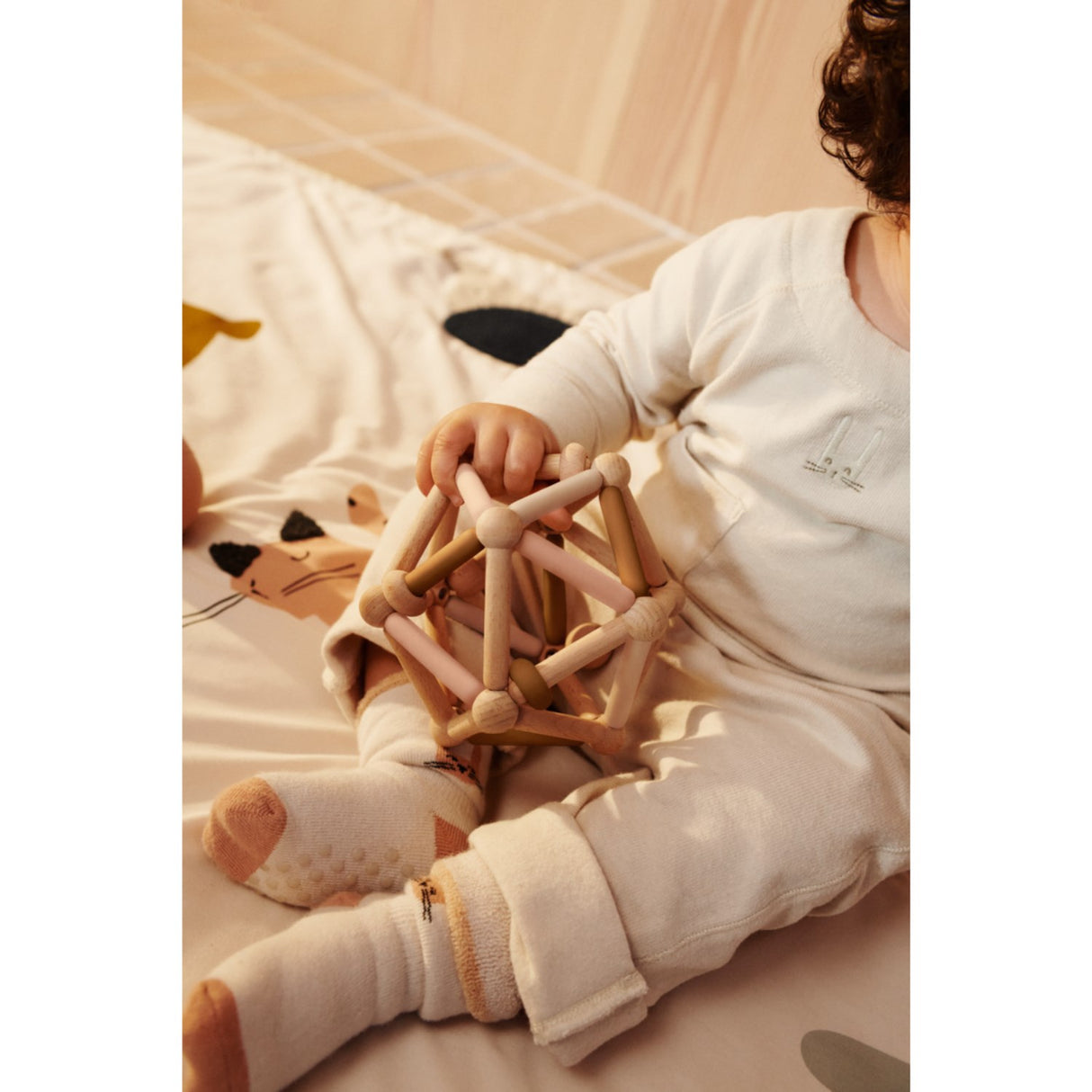 LIEWOOD Mustard Multi Mix Annemette Bebis Rattle Motoric Toy