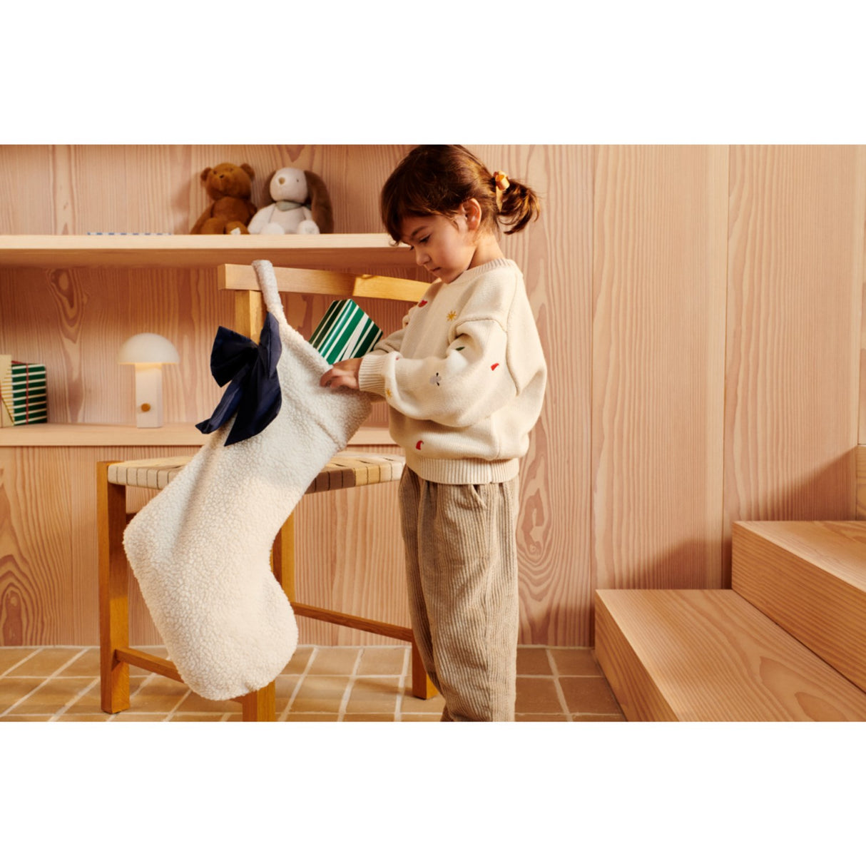 LIEWOOD Classic Navy / Sandy Eve Pile Julstrumpa