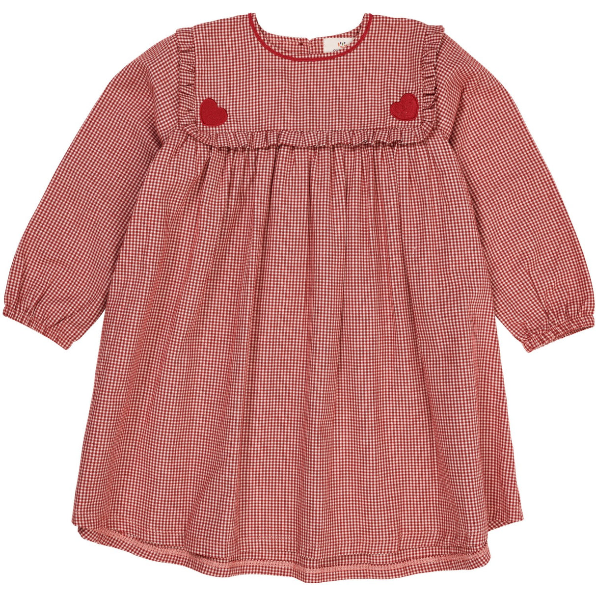 Copenhagen Colors x Luksusbaby Red Check Combi Check Klänning M. Hjärta Emb.
